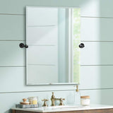 Latitude II Black 27 1/2" x 31 1/2" Rectangular Wall Mirror