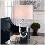 Savant Plated Polished Nickel Oval Table Lamp