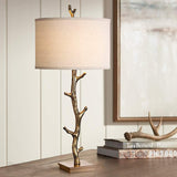 Javor Antiqued Gold Tree Branch Metal Table Lamp