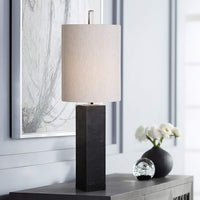 Delaney Black Marble Square Column Table Lamp