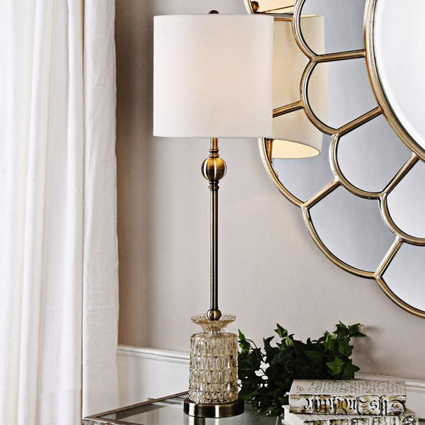 Flavinia Light Champagne Glass Tall Table Lamp
