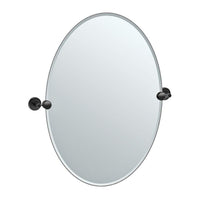Gatco Latitude II Black 23 1/2" x 26 1/2" Oval Wall Mirror