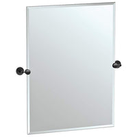Latitude II Black 27 1/2" x 31 1/2" Rectangular Wall Mirror