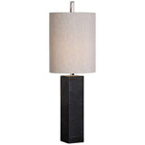Delaney Black Marble Square Column Table Lamp