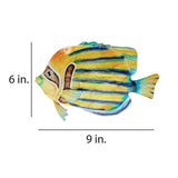 Eangee Striped Angelfish 9"W Coastal Capiz Shell Wall Decor