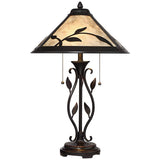 Feuille Leaf and Vine Mica Shade Table Lamp