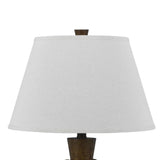 150 Watt Seashell Embellished Polyresin Table Lamp, Off White and Brown