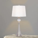 1525 30.75 inch Crystal & Brushed Steel Metal Table Lamp