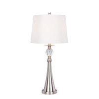 1525 30.75 inch Crystal & Brushed Steel Metal Table Lamp
