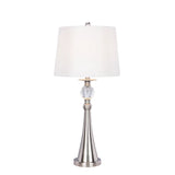 1525 30.75 inch Crystal & Brushed Steel Metal Table Lamp