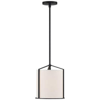 Crystorama Carlyn 10" Wide Black Steel Drum Mini Pendant