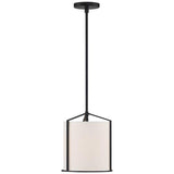 Crystorama Carlyn 10" Wide Black Steel Drum Mini Pendant