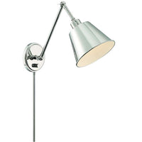 Crystorama Mitchell Polished Nickel Swing Arm Wall Lamp