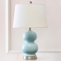 Lalia Home Light Blue Ceramic Dual Orb Table Lamp