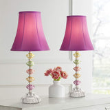 Bohemian Orchid Stacked Glass Table Lamp Set of 2
