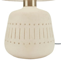 16" Natural Carved Ceramic Accent Table Lamp, Farmhouse, Boho, for Bedroom, Living Room, Office, End Table, Coffee Table Lamp