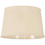 Cream Burlap Shade Antique Brass Plug-In Swing Arm Wall Lamp