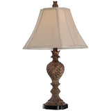 Regio Carved Brown Table Lamp Set of 2