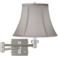 Pewter Gray Bell Brushed Nickel Swing Arm Wall Lamp