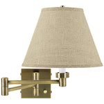 Fine Burlap Empire Antique Brass Swing Arm Wall Lamp