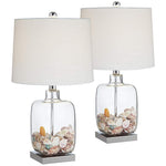 Square Glass Fillable Table Lamp Set of 2