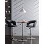 Groove Black Faux Leather Adjustable Swivel Bar Stool