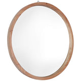 Northwood Light Brown 22" Round Wooden Wall Mirror