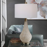 Chaya White and Brown Art Glass Table Lamp