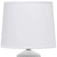 Simple Designs 17 1/2" High White Ceramic Pleated Accent Table Lamp