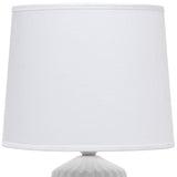 Simple Designs 17 1/2" High White Ceramic Pleated Accent Table Lamp