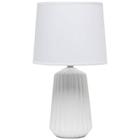 Simple Designs 17 1/2" High White Ceramic Pleated Accent Table Lamp