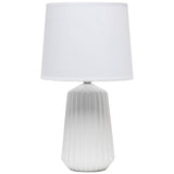 Simple Designs 17 1/2" High White Ceramic Pleated Accent Table Lamp