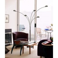 Black Chrome 5-Light Arc Floor Lamp