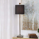 Volante Iron and Crystal Table Lamp with Black Shade
