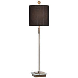 Volante Iron and Crystal Table Lamp with Black Shade