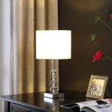 18" Modern Crystal Quatro Orb And Silver Metal Table Lamp - Small