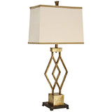 Lenor Gold Metal Open Geometric Table Lamp