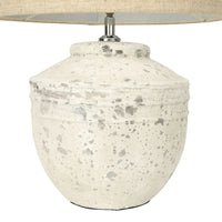 19.25 in Cement Table Lamp with Linen Shade