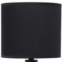 Simple Designs Alsace Black Bottle Ceramic Table Lamp with Black Shade