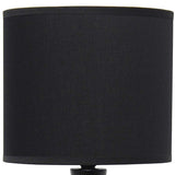 Simple Designs Alsace Black Bottle Ceramic Table Lamp with Black Shade