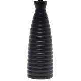 Simple Designs Alsace Black Bottle Ceramic Table Lamp with Black Shade