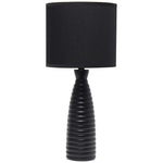 Simple Designs Alsace Black Bottle Ceramic Table Lamp with Black Shade