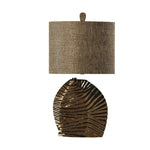 Padova Ceramic Table Lamp - Gold Finish - Brown Hardback Fabric Shade