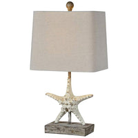 Darla 19 1/2" High Coastal Style White Starfish Table Lamp