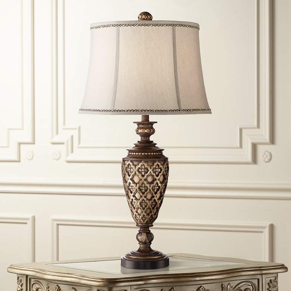 Nicole Light Bronze Urn Traditional Table Lamp