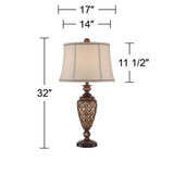 Nicole Light Bronze Urn Traditional Table Lamp