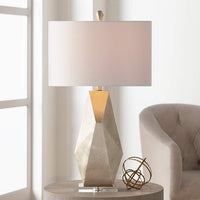 Euro Champagne Gold Geometric Table Lamp