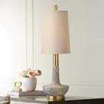 Volongo Textured Stone Ivory Table Lamp