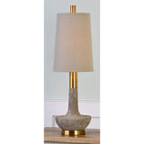 Volongo Textured Stone Ivory Table Lamp