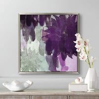 Purple Party You're Invited I 27" Square Floral Wall Art